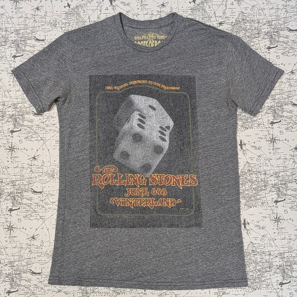 The Rolling Stones Winterland Roots Of Rock Grey Graphic Tee Size Medium
